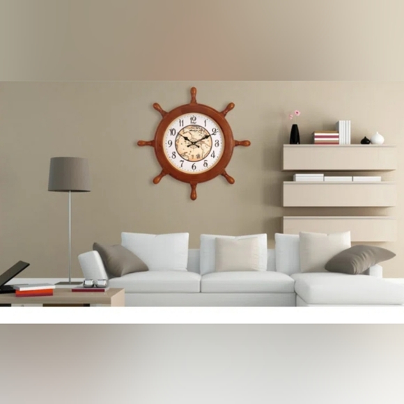 MapleLeafClocks Wooden Ship Wheel Quartz Wall Clock, 23" Model #9018 - Picture 5 of 6